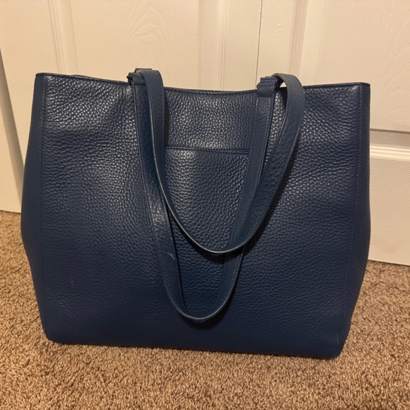 Dagne Dover Leather Allyn Tote Medium Ash Blue - Picture 2 of 10